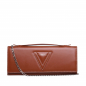 Preview: Lange Clutch aus Kalbsleder in cognac